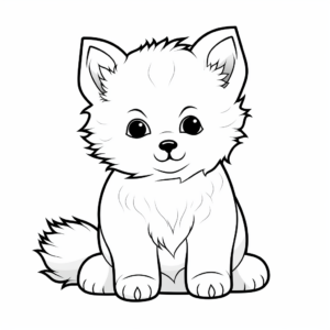 Adorable Baby Arctic Fox Coloring Pages 4