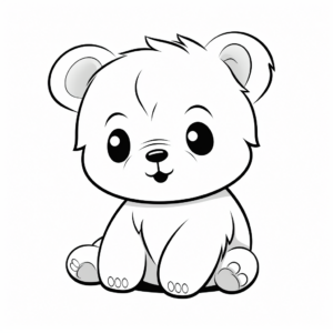 Adorable Baby Bear Cub Coloring Pages 1