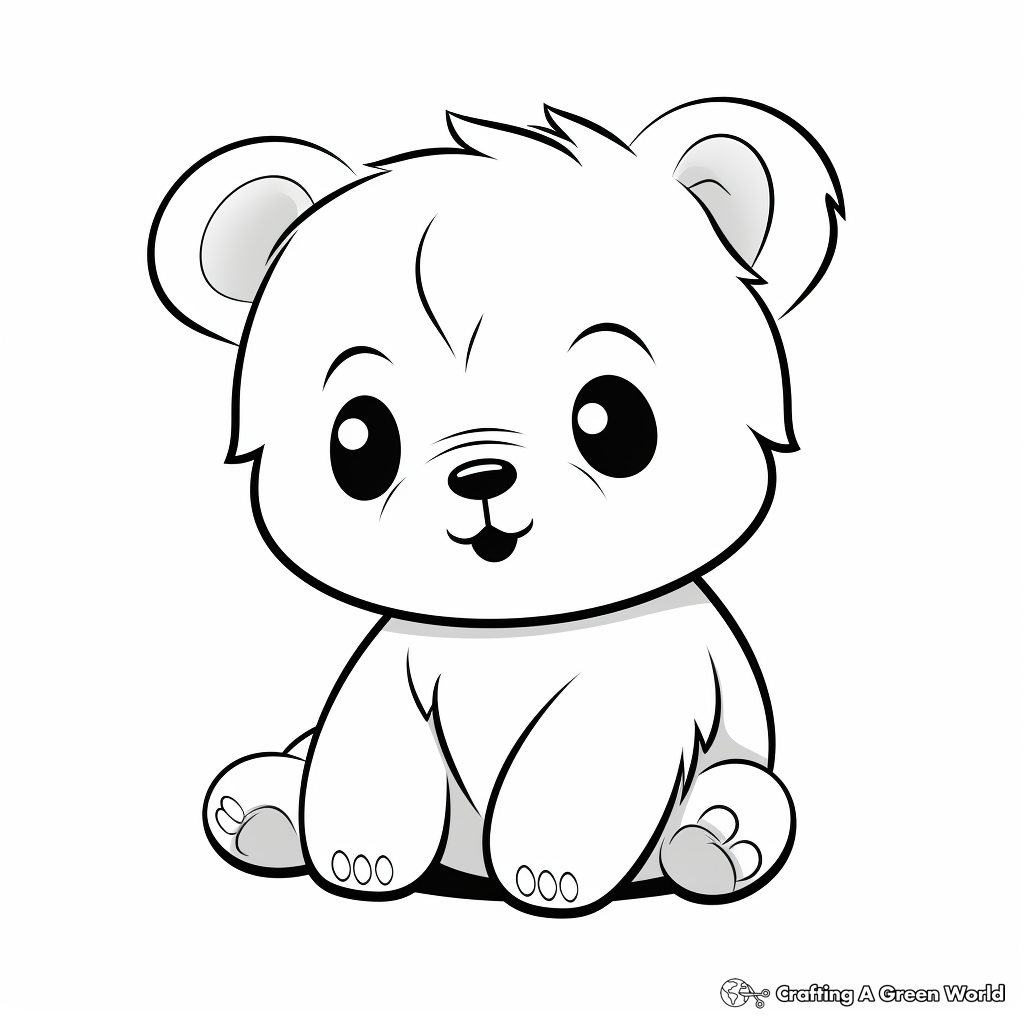 Adorable Baby Bear Cub Coloring Pages 1