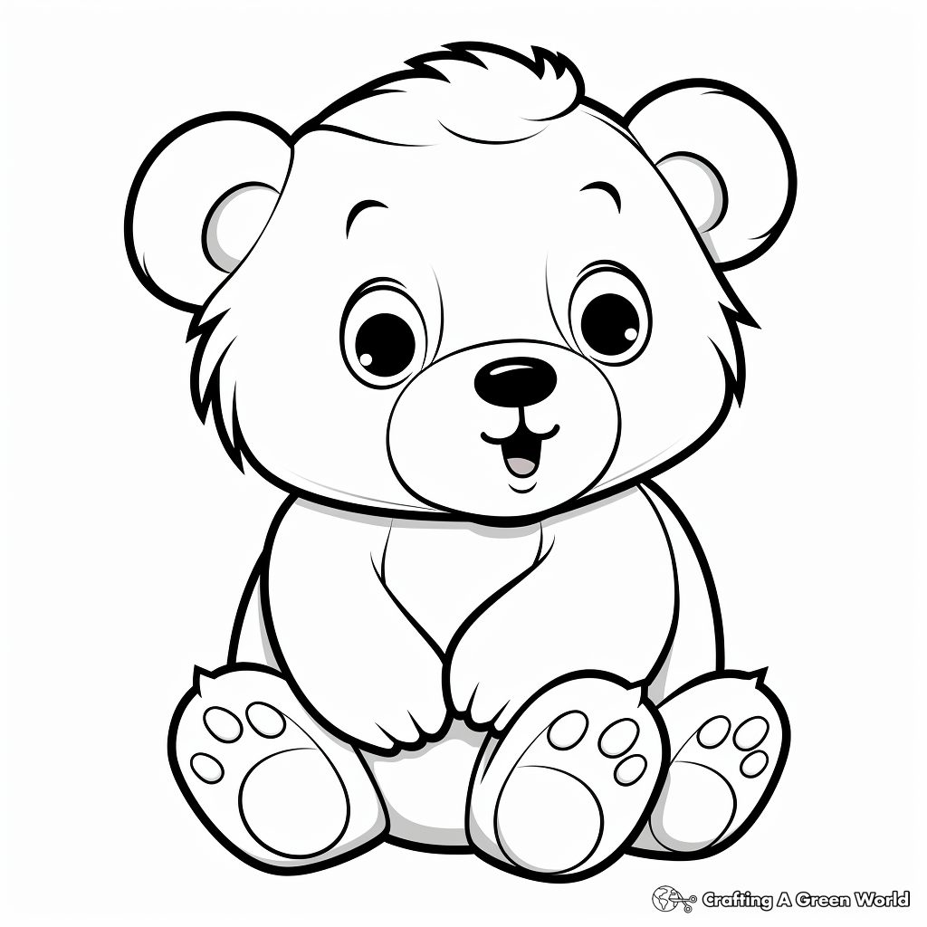 Adorable Baby Bear Cub Coloring Pages 3