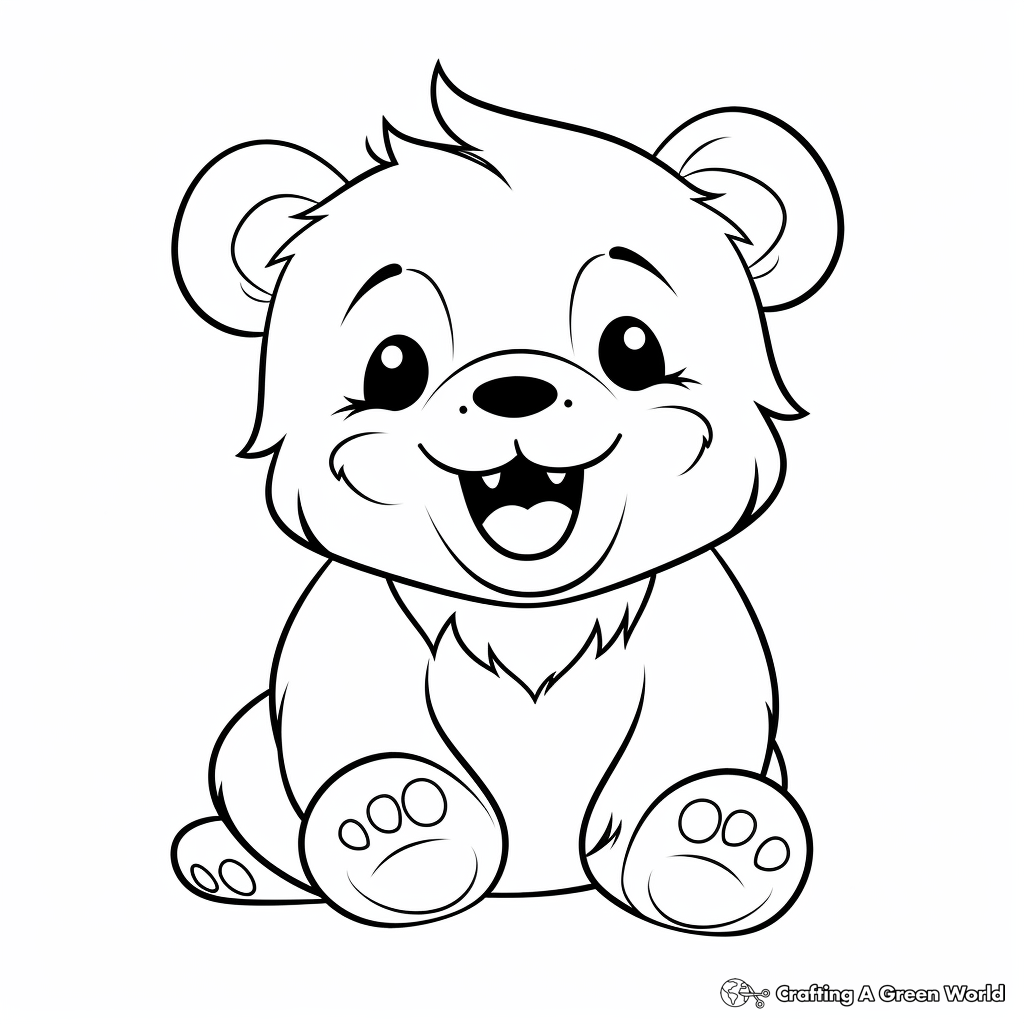 Adorable Baby Bear Cub Coloring Pages 4