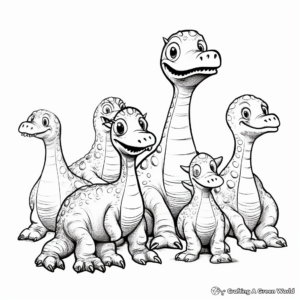 Adorable Baby Brontosaurus Coloring Pages 1