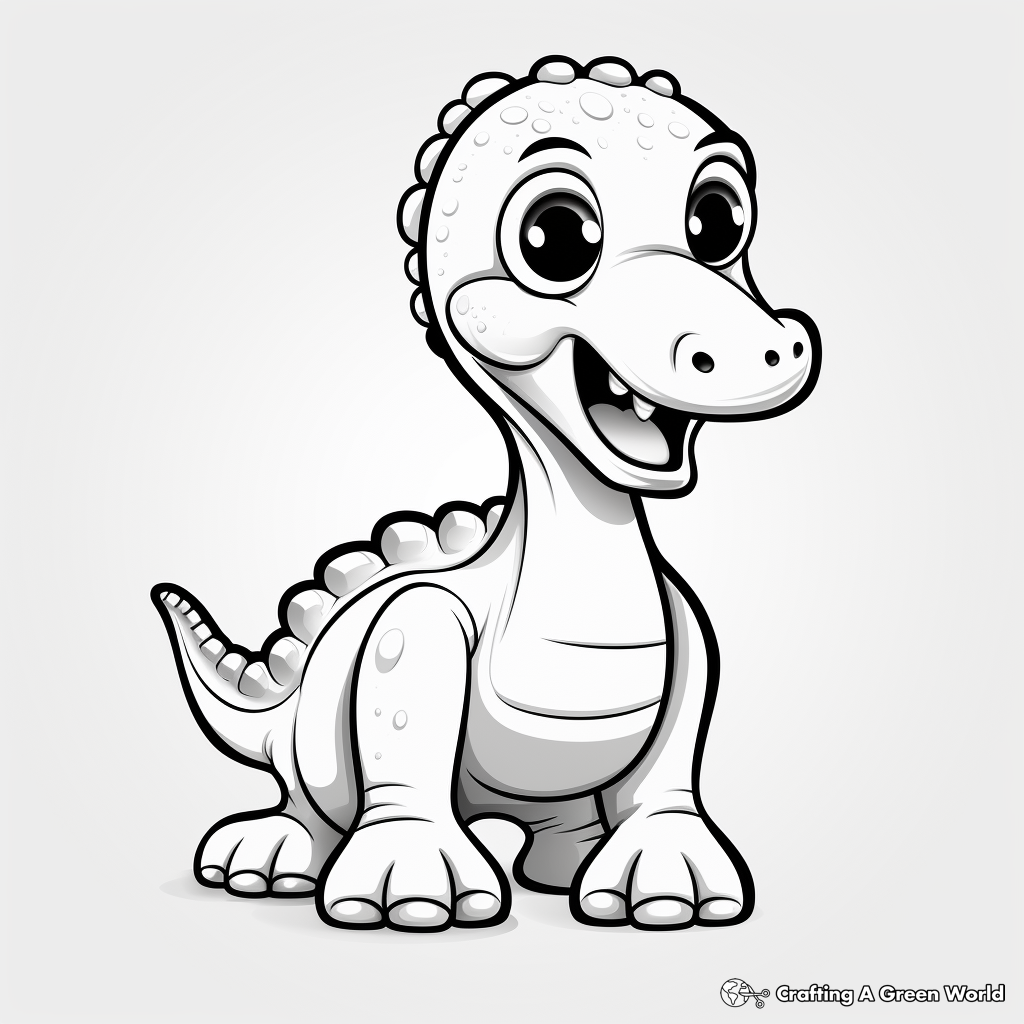 Adorable Baby Brontosaurus Coloring Pages 3