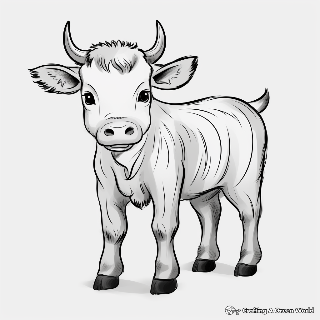 Adorable Baby Bull Coloring Pages 3