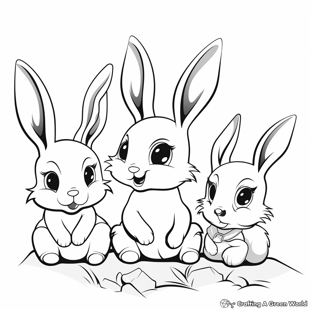 Adorable Baby Bunnies Coloring Sheets 2