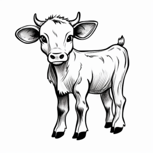 Adorable Baby Cow Coloring Pages 1