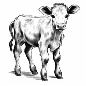 Adorable Baby Cow Coloring Pages 3