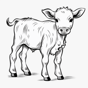 Adorable Baby Cow Coloring Pages 4