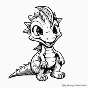Adorable Baby Dilophosaurus Coloring Pages for Children 1