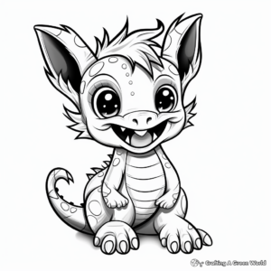 Adorable Baby Dilophosaurus Coloring Pages for Children 4