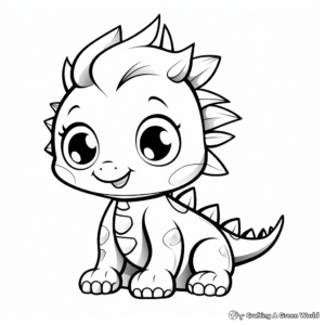 Adorable Baby Dinosaur Coloring Pages 3