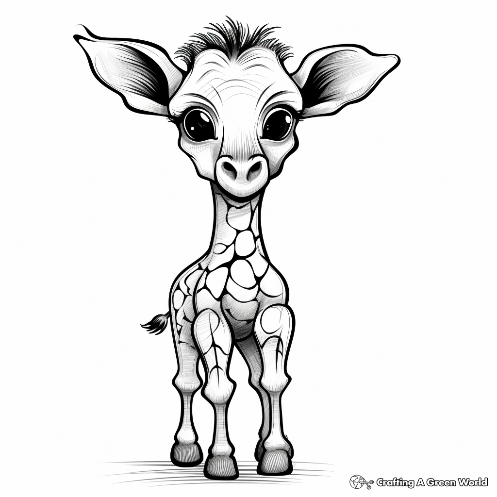 Adorable Baby Giraffe Coloring Pages 3