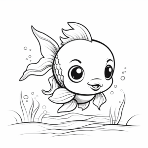 Adorable Baby Goldfish Coloring Pages 3
