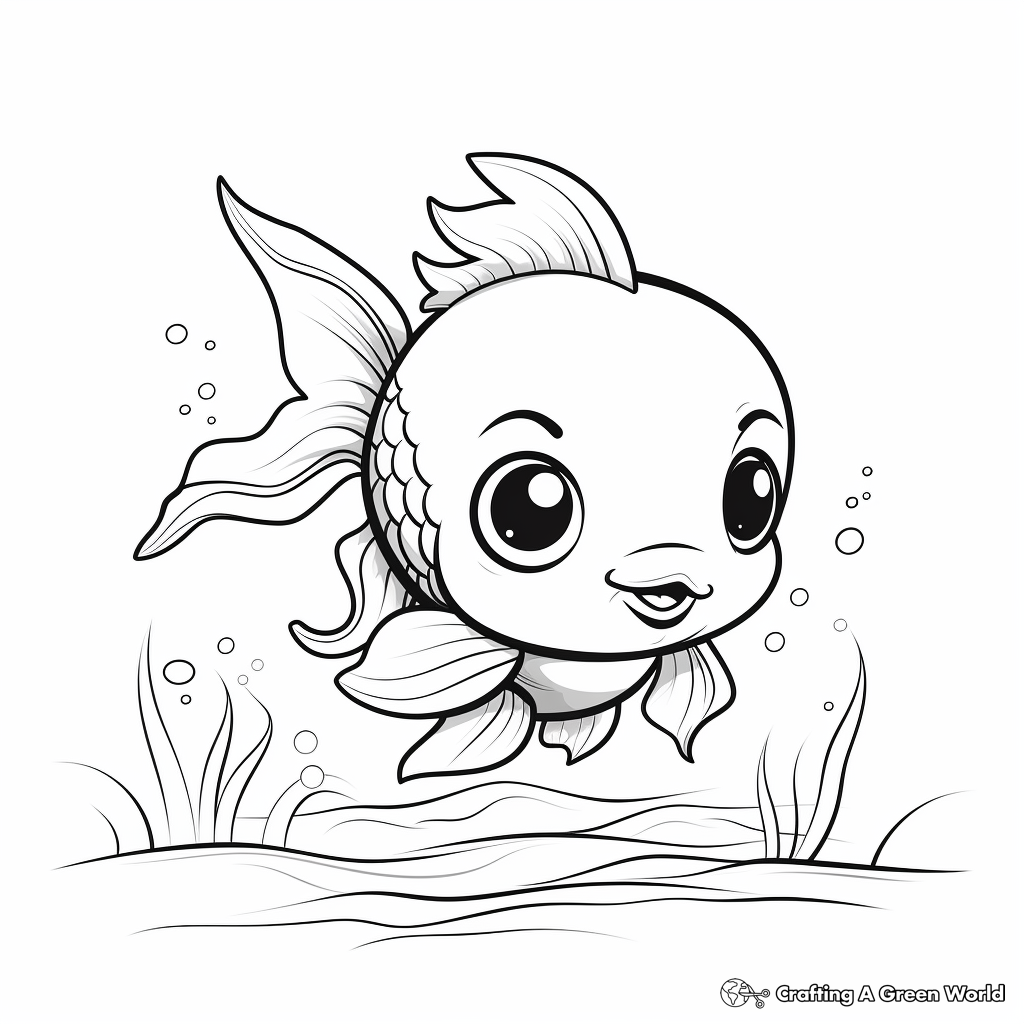 Adorable Baby Goldfish Coloring Pages 3
