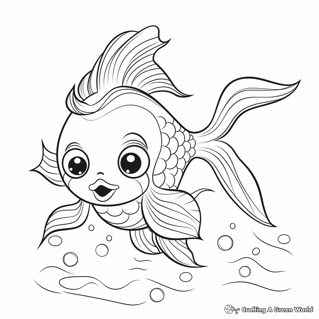 Adorable Baby Goldfish Coloring Pages 4