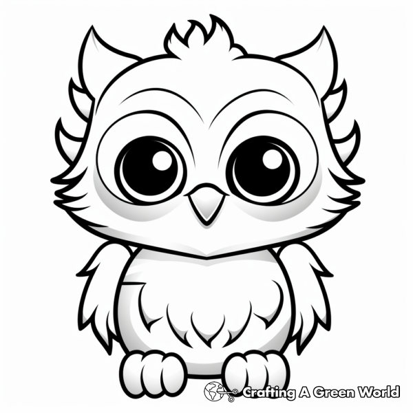 Adorable Baby Owl Coloring Pages 1