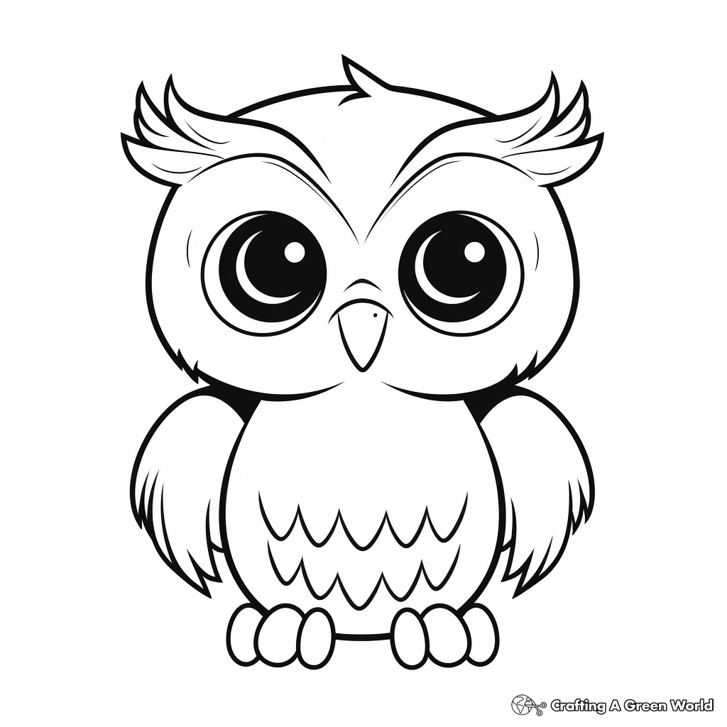 Adorable Baby Owl Coloring Pages 2