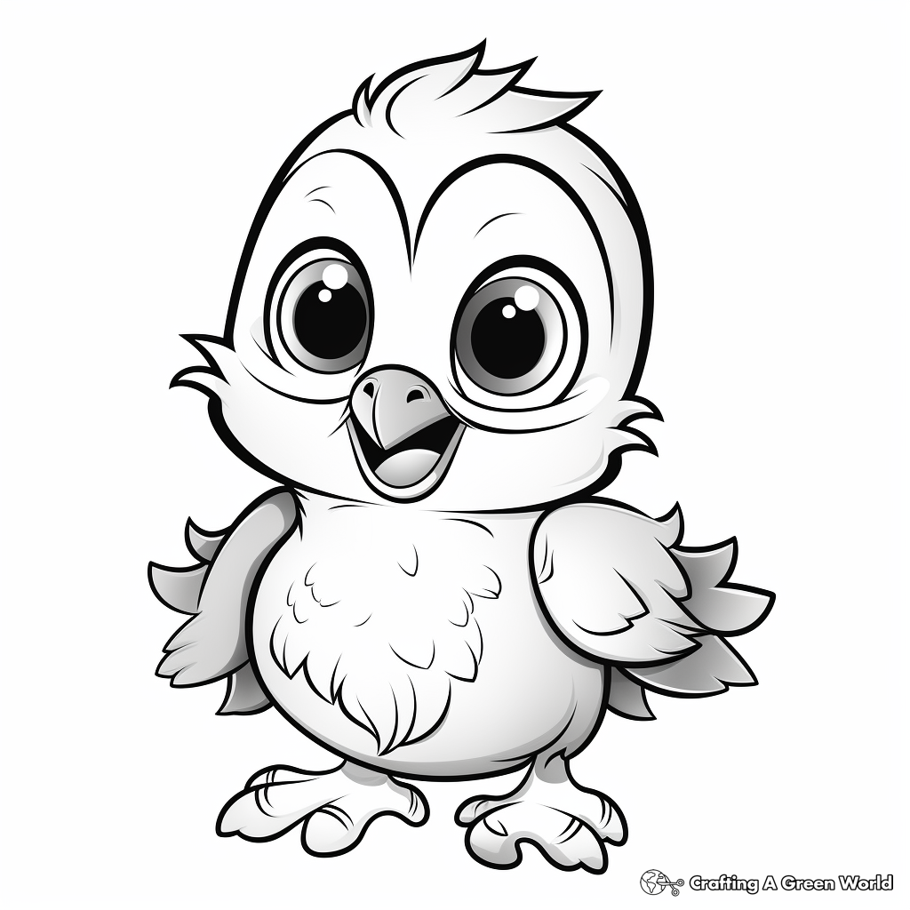Adorable Baby Penguin Coloring Pages 1
