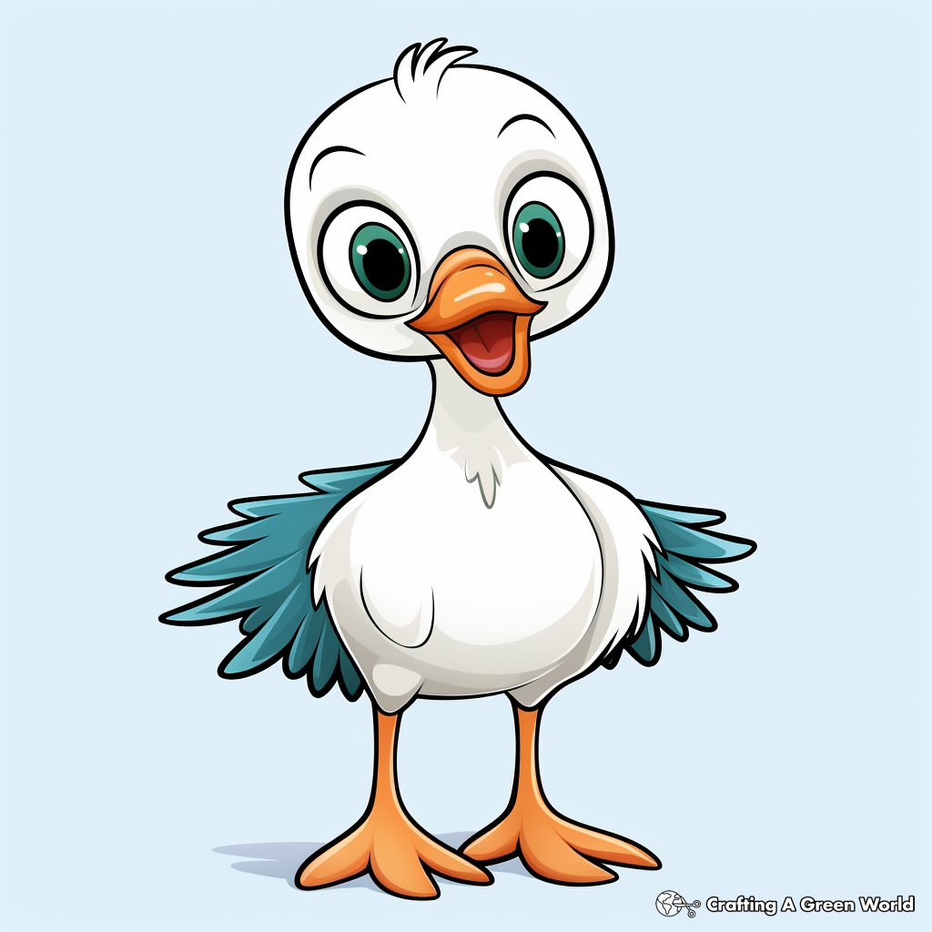 Adorable Baby Stork Coloring Pages 3
