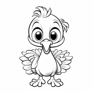 Adorable Baby Turkey Coloring Pages 1
