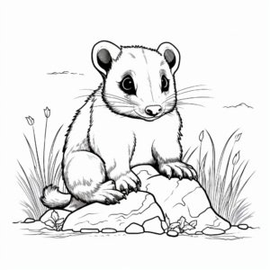 Adorable Badger Cub Coloring Pages 3