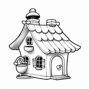 Adorable Birdhouse Feeder Coloring Pages 1