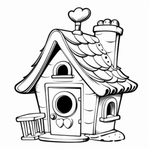 Adorable Birdhouse Feeder Coloring Pages 4