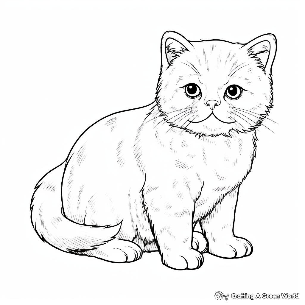 Adorable British Shorthair Coloring Pages 1