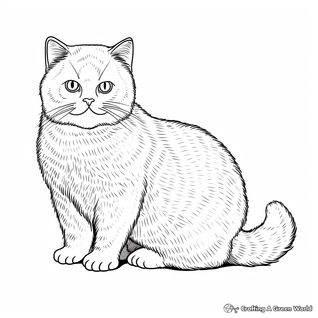 Adorable British Shorthair Coloring Pages 2