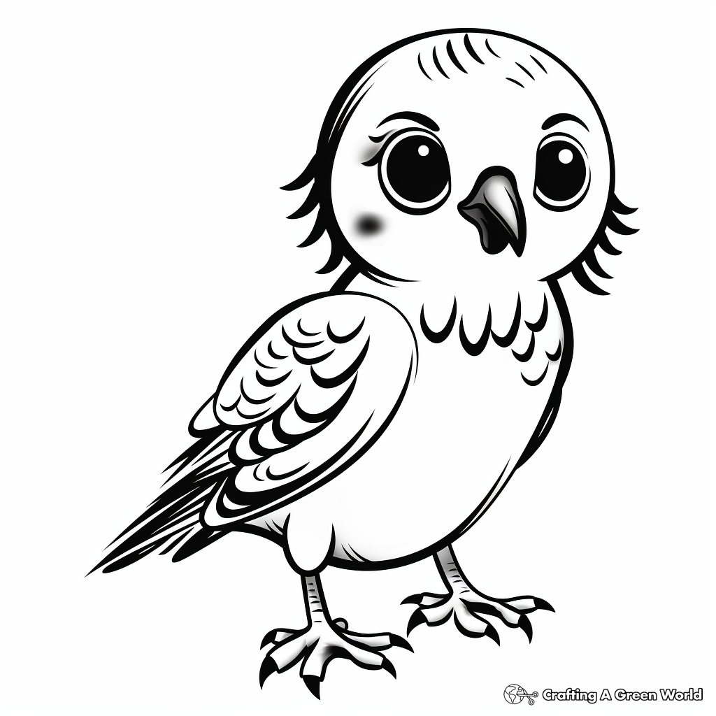 Adorable Budgie Parakeet Coloring Pages 2
