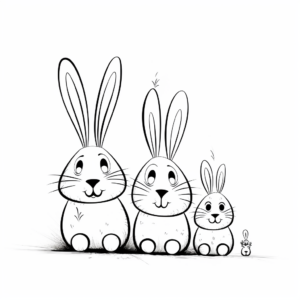Adorable Bunny Family Coloring Sheets 2