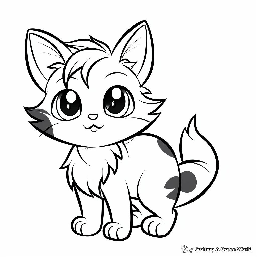 Adorable Calico Kitten Coloring Pages 2
