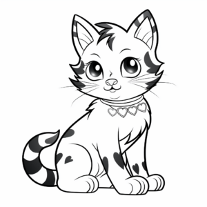 Adorable Calico Kitten Coloring Pages 3
