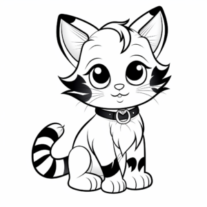 Adorable Calico Kitten Coloring Pages 4