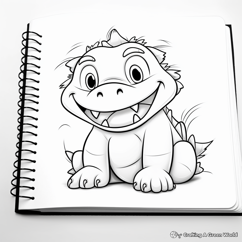 Adorable Cartoon Alligator Coloring Pages 4