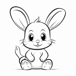 Adorable Cartoon Rabbit Coloring Pages 2