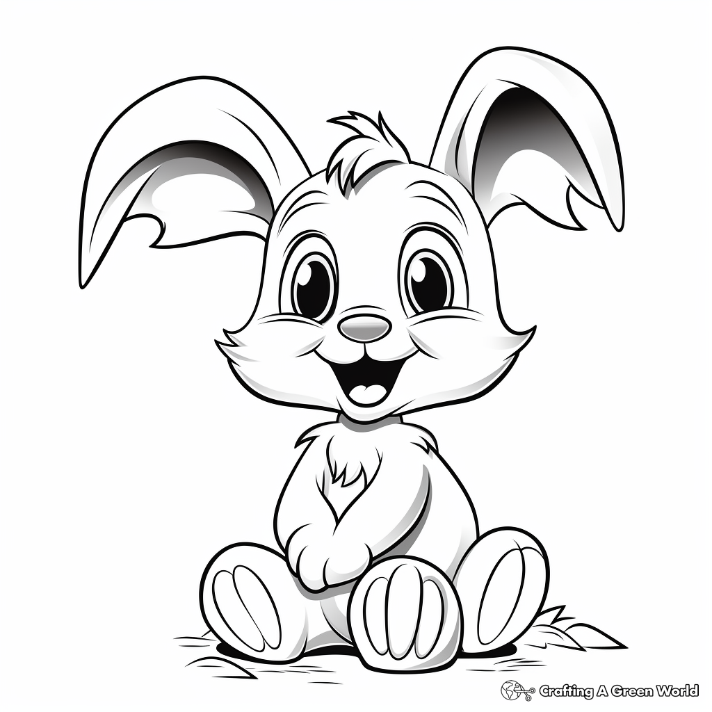 Adorable Cartoon Rabbit Coloring Pages 3