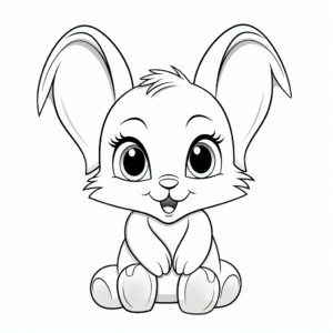 Adorable Cartoon Rabbit Coloring Pages 4