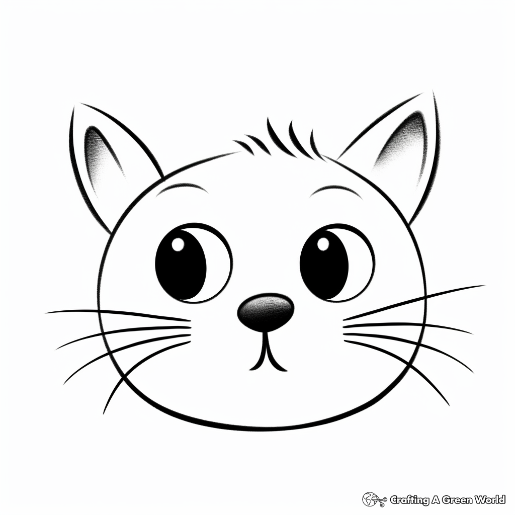 Adorable Cat Nose Coloring Pages for Kids 3