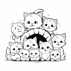 Adorable Cats in Shelter Coloring Pages 4