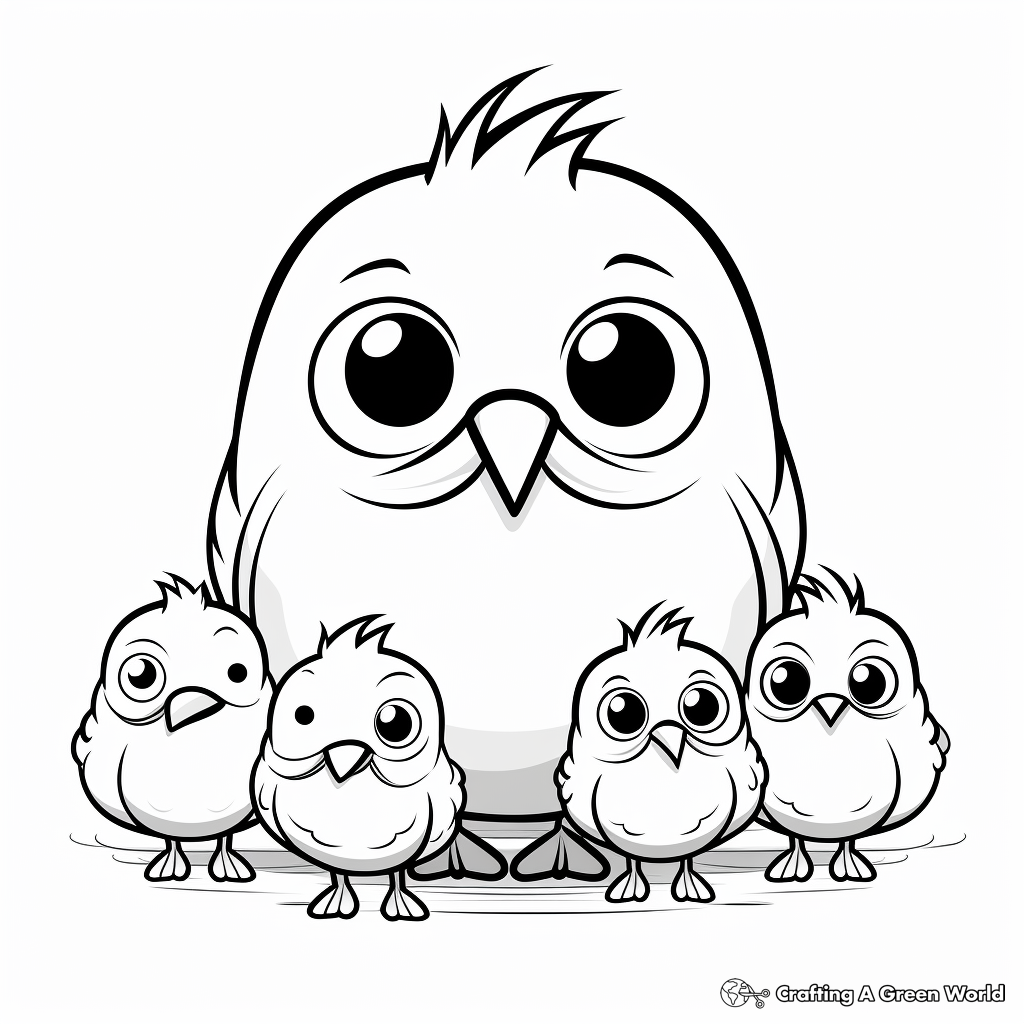 Adorable Chicks Coloring Pages for Kids 1