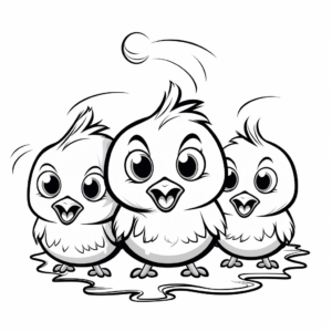 Adorable Chicks Coloring Pages for Kids 3