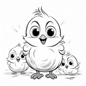 Adorable Chicks Coloring Pages for Kids 4