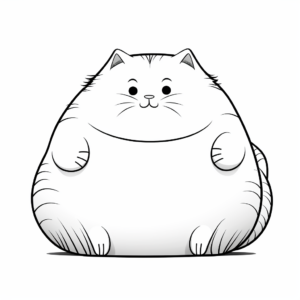 Adorable Chubby Cat Coloring Pages 3