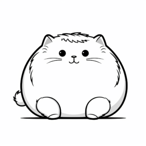 Adorable Chubby Cat Coloring Pages 4