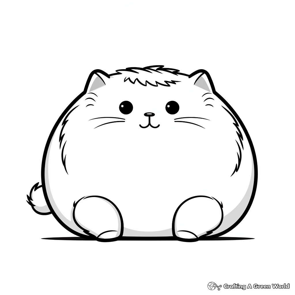 Adorable Chubby Cat Coloring Pages 4