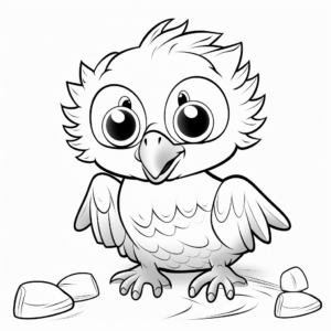 Adorable Eagle Chick Coloring Pages 1