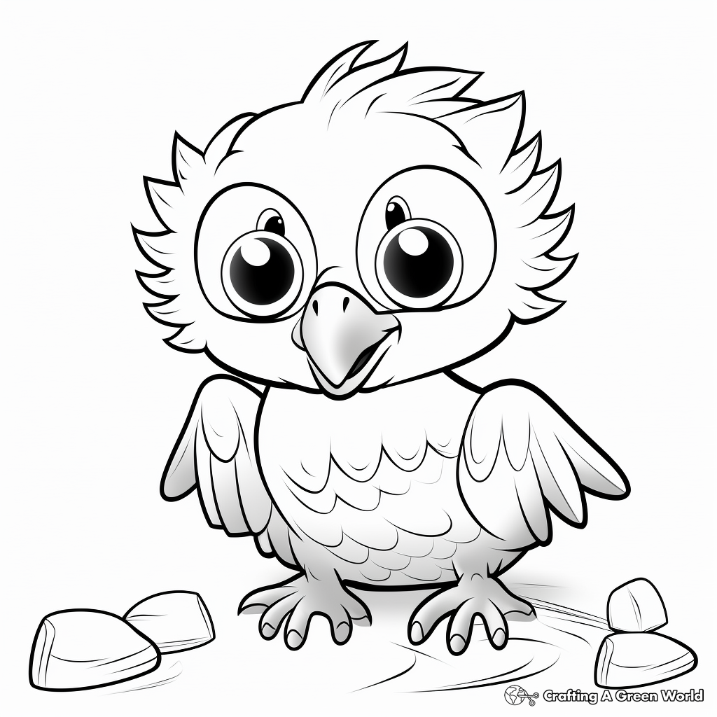 Adorable Eagle Chick Coloring Pages 1