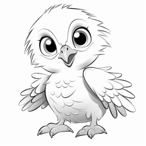 Adorable Eagle Chick Coloring Pages 2