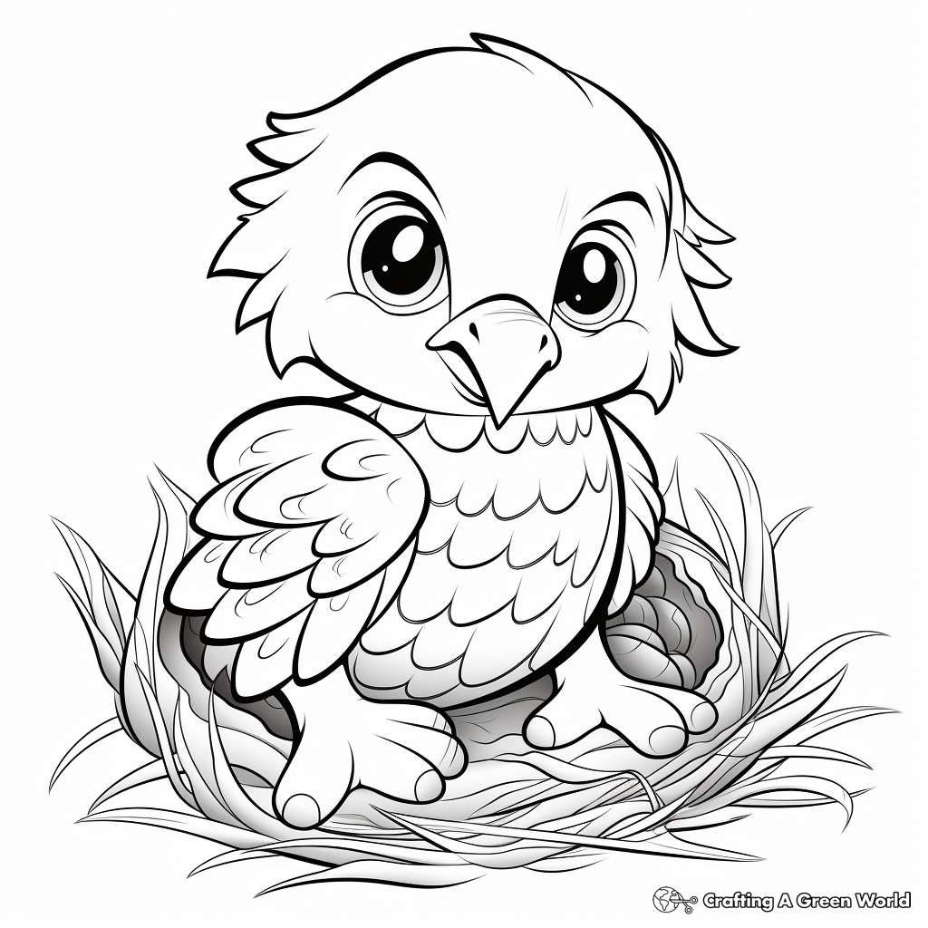 Adorable Eagle Chick Coloring Pages 3